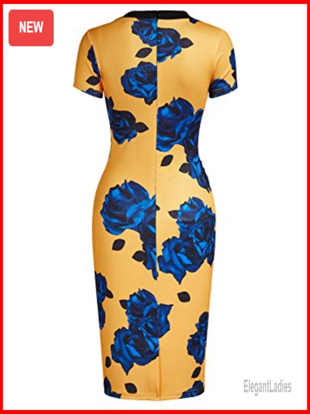 Vintage Ruffle Bodycon Pencil Dress Midi Short Sleeve Work Church Office - Picture 3 of 6